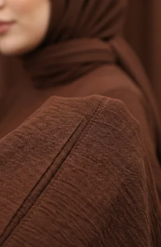 طقم من قطعتين من قماش أيروبين، يتكون من تونيك وبنطال، رقم الموديل 4144-02، لون بني 4144-02