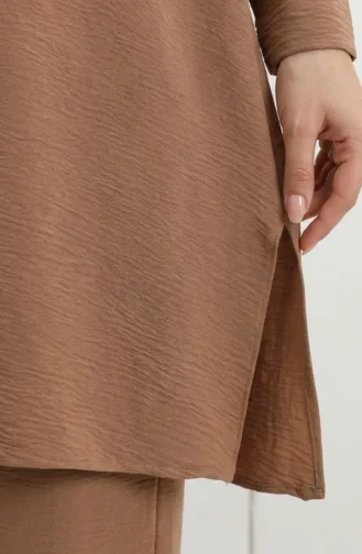 طقم من قطعتين من قماش إيروبين، يتكون من تونيك وبنطال، رقم الموديل 4144-03، لون جملي 4144-03