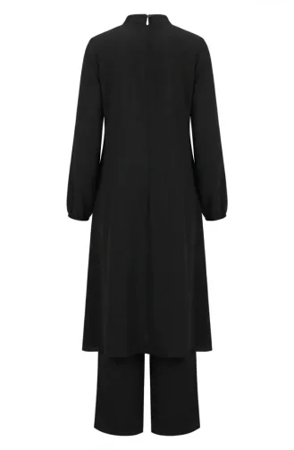 Aerobin Kumaş Tunik Pantolon İkili Takım 4144-04 Siyah