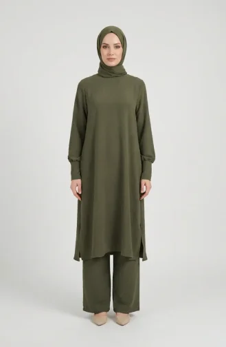 Ensemble Deux Pièces Tunique Et Pantalon En Tissu Aerobin 4144-05 Vert Clair 4144-05