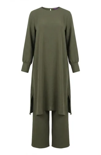Ensemble Deux Pièces Tunique Et Pantalon En Tissu Aerobin 4144-05 Vert Clair 4144-05