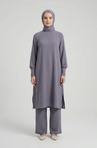 Aerobin Stoff-Tunika Und Hose Zweiteiliges Set 4144-07 Grau 4144-07