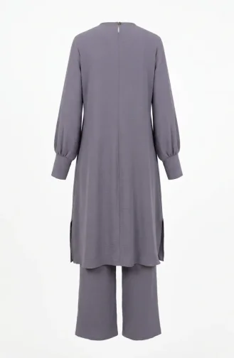 Aerobin Stoff-Tunika Und Hose Zweiteiliges Set 4144-07 Grau 4144-07