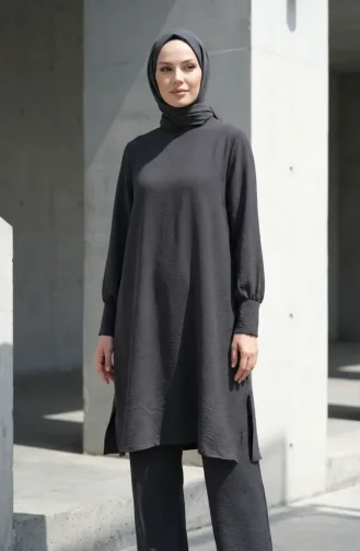 Aerobin Stoff-Tunika Und Hose Zweiteiliges Set 4144-08 Dunkelgrau 4144-08