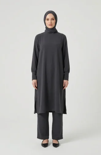 Aerobin Stoff-Tunika Und Hose Zweiteiliges Set 4144-08 Dunkelgrau 4144-08