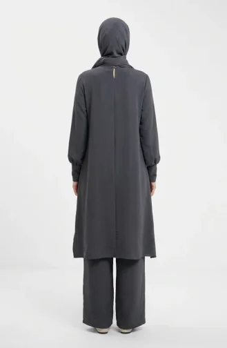 Aerobin Stoff-Tunika Und Hose Zweiteiliges Set 4144-08 Dunkelgrau 4144-08