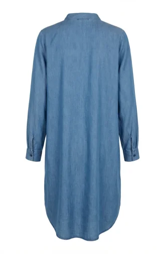 Tunique En Denim Tencel Avec Boutons Cachés 3112-01 Bleu 3112-01