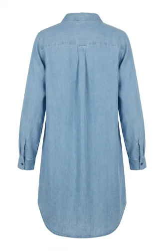 Tunika Aus Tencel-Denim Mit Verdeckten Knöpfen Modell 3112-02 Hellblau 3112-02