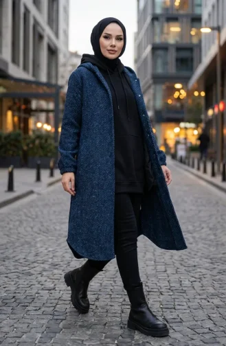 Manteau En Cachemire à Capuche Et Boutons 0201-06 Saks 0201-06