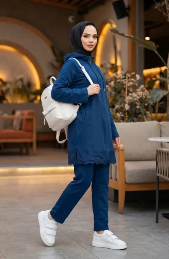 Zweiteiliges Set Mit Spitzendetails 71158-02 Indigo 71158-02