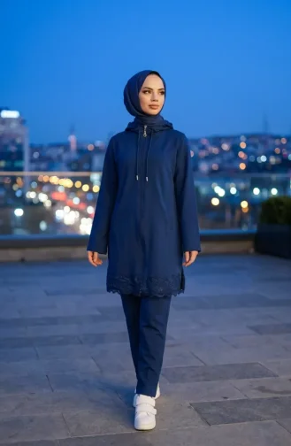 Zweiteiliges Set Mit Spitzendetails 71158-02 Indigo 71158-02