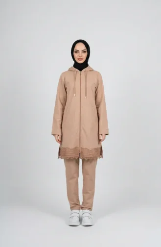 Zweiteiliges Set Mit Spitzendetails 71158-03 Beige 71158-03
