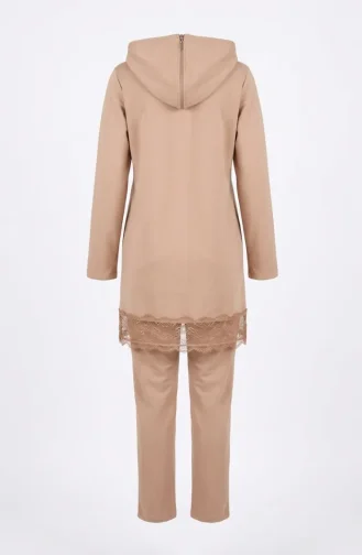 Zweiteiliges Set Mit Spitzendetails 71158-03 Beige 71158-03