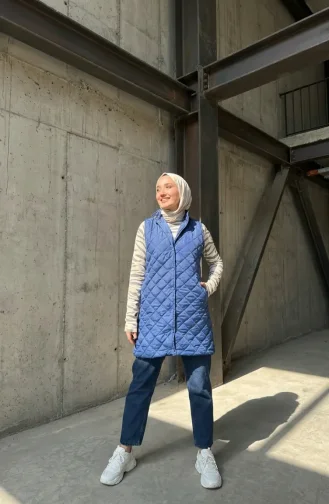 Gewatteerd Vest Met Drukknopen 71150-02 Indigo 71150-02