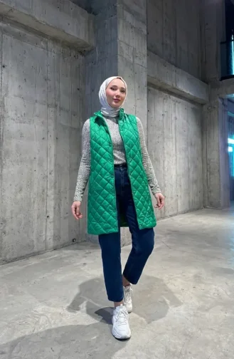 Gewatteerd Vest Met Drukknopen 71150-03 Groen 71150-03