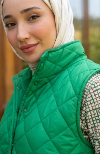 Gewatteerd Vest Met Drukknopen 71150-03 Groen 71150-03