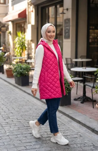 Steppweste Mit Druckknöpfen 71150-04 Fuchsia 71150-04