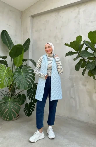 Gewatteerd Vest Met Drukknopen 71150-05 Babyblauw 71150-05