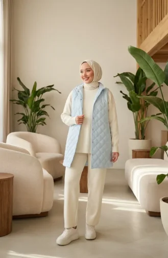 Gewatteerd Vest Met Drukknopen 71150-05 Babyblauw 71150-05