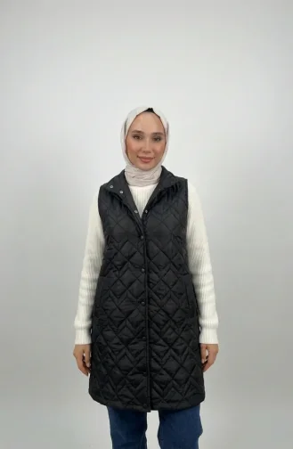 Gewatteerd Vest Met Drukknopen 71150-06 Zwart 71150-06