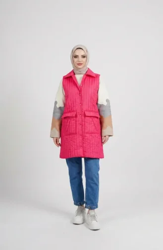 Kapitone Yelek 71152-01 Fuşya