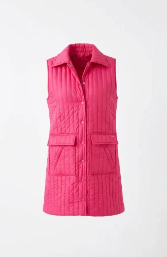 Kapitone Yelek 71152-01 Fuşya