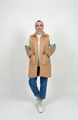 Kapitone Yelek 71152-03 Bej