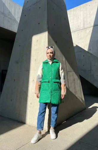 Kapitone Yelek 71152-05 Yeşil