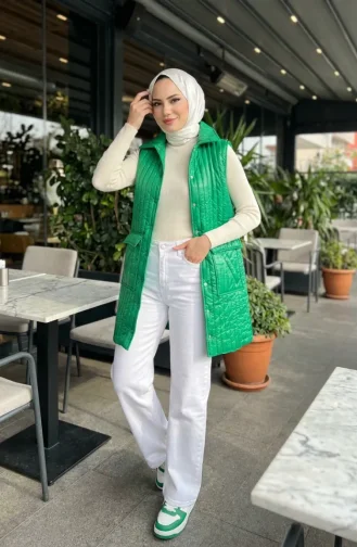 Kapitone Yelek 71152-05 Yeşil