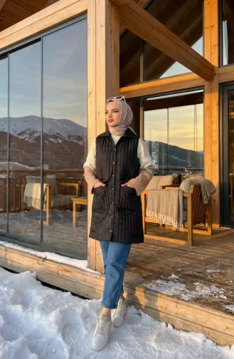 Kapitone Yelek 71152-06 Siyah