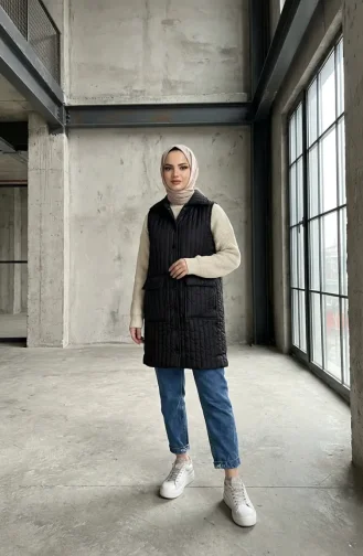 Kapitone Yelek 71152-06 Siyah