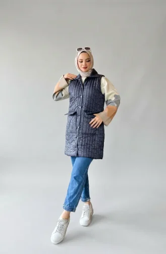 Kapitone Yelek 71152-07 Lacivert