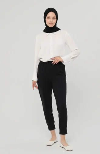 Pantalon à Taille élastique 71125-09 Noir 71125-09