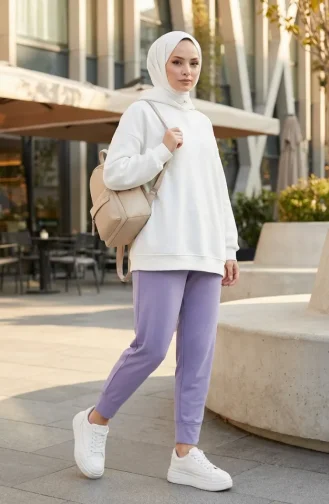 Pantalon à Taille élastique 71125-01 Lilas 71125-01