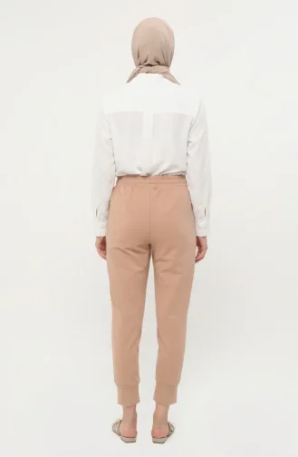 Pantalon à Taille élastique 71125-04 Beige 71125-04