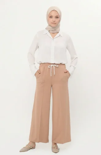 Pantalon à Taille élastique 71126-02 Beige 71126-02