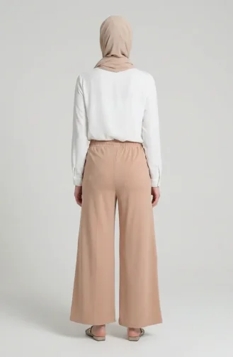 Pantalon à Taille élastique 71126-02 Beige 71126-02