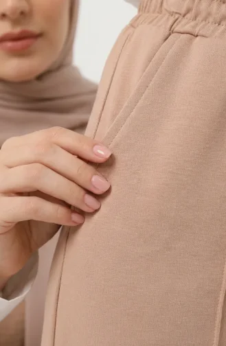 Pantalon à Taille élastique 71126-02 Beige 71126-02