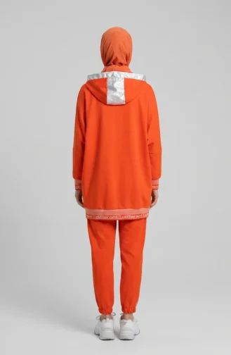 Hooded Zip-Up Two-Piece Set 70078-02 Orange 70078-02