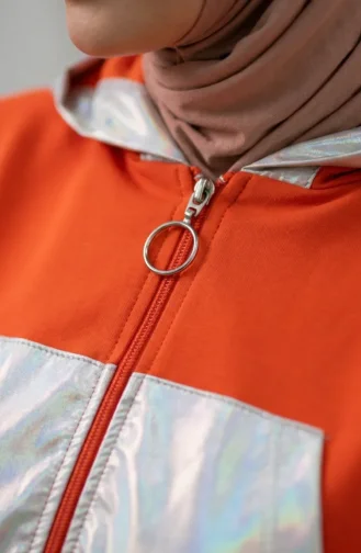 Hooded Zip-Up Two-Piece Set 70078-02 Orange 70078-02