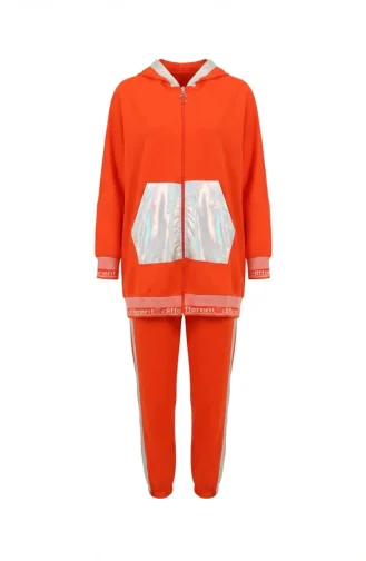 Hooded Zip-Up Two-Piece Set 70078-02 Orange 70078-02