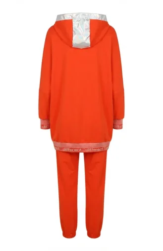 Hooded Zip-Up Two-Piece Set 70078-02 Orange 70078-02