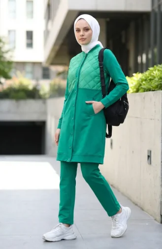 Quilted Two-Piece Set 71000-01 Green 71000-01