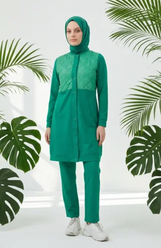 Quilted Two-Piece Set 71000-01 Green 71000-01