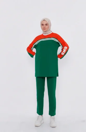 طقم مخطط من قطعتين 71069-01 أخضر 71069-01