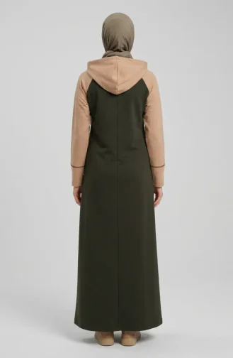 Hooded Dress With Kangaroo Pocket 71042-03 Khaki 71042-03