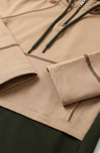 Hooded Dress With Kangaroo Pocket 71042-03 Khaki 71042-03