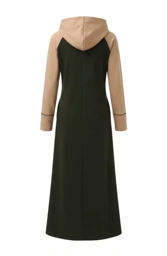 Hooded Dress With Kangaroo Pocket 71042-03 Khaki 71042-03