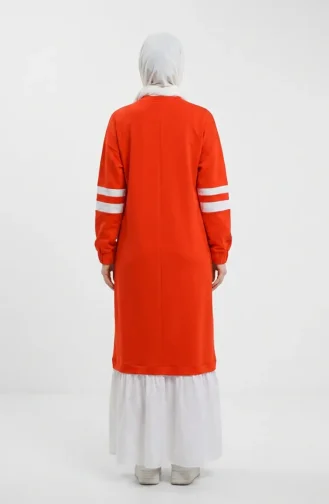 Garnished Sporty Hijab Dress 71079-01 Orange 71079-01