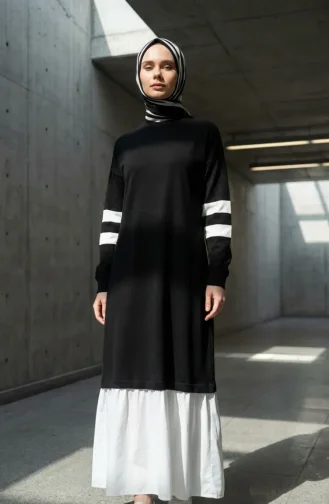 Garnili Sportliches Hijab-Kleid 71079-05 Schwarz 71079-05